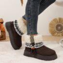 Women's 2026 New Winter Snow Boots, Fuzzy Fleecelined Thick Warm Platform Bread Cotton Boots