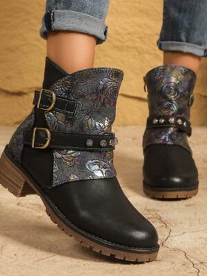 Fashionable Western Boots With Print For Women