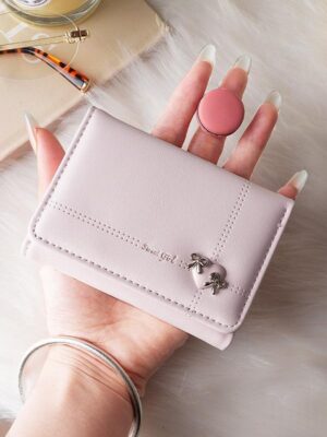 Womens Wallet With A Heart-Shaped Bow